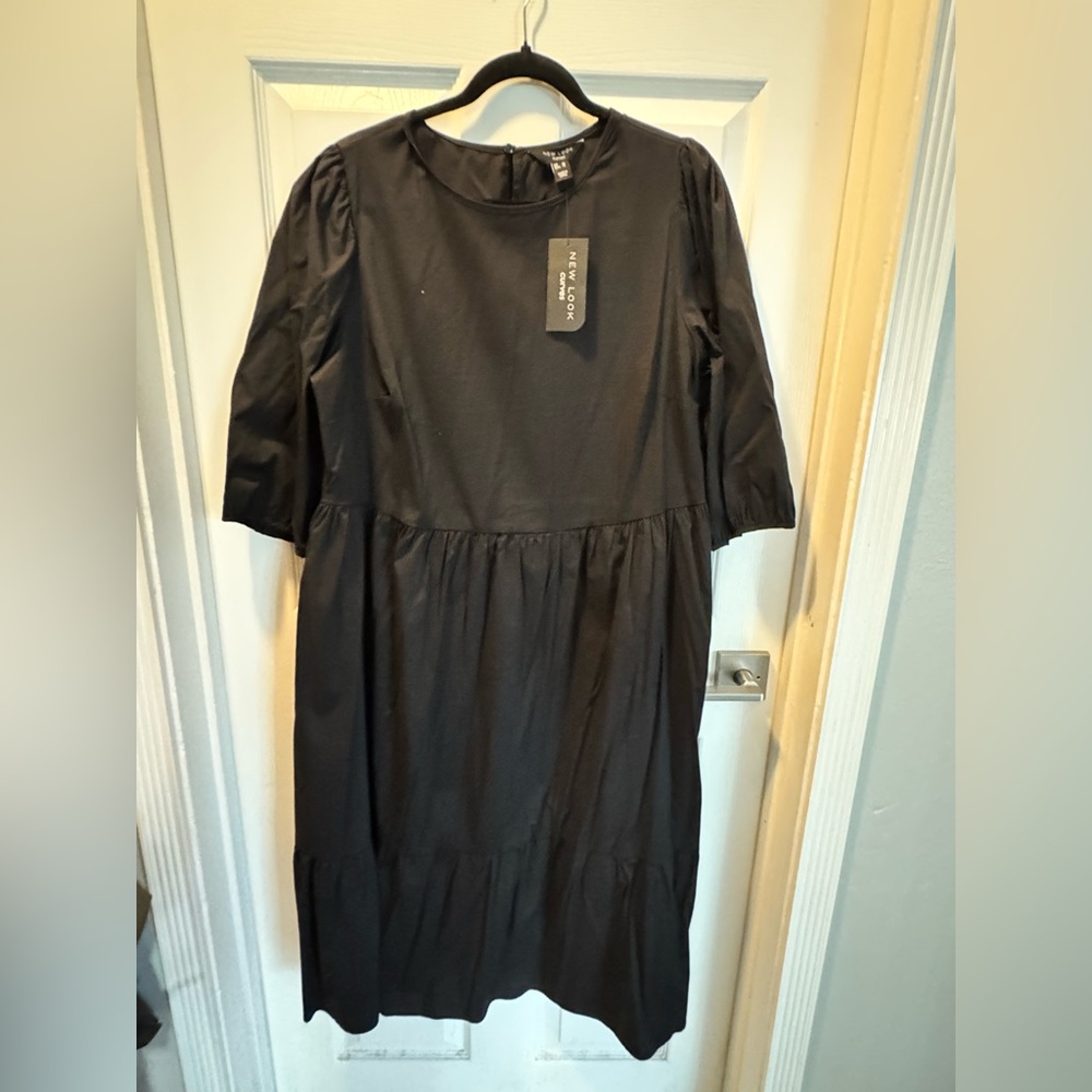 New Look Black Tiered Midi Dress. Brand new with tags